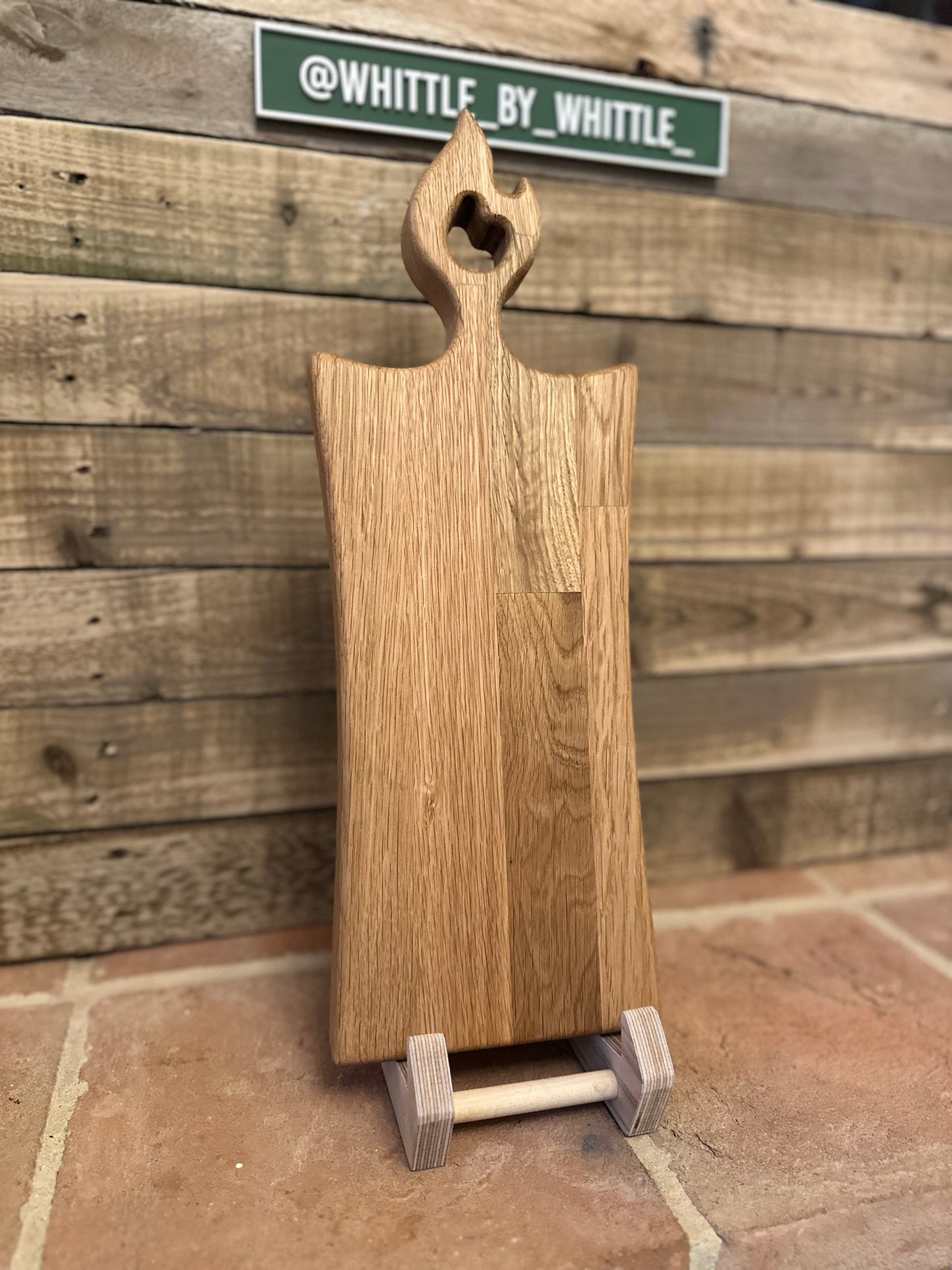 Oak Chopping Board with Flame Handle