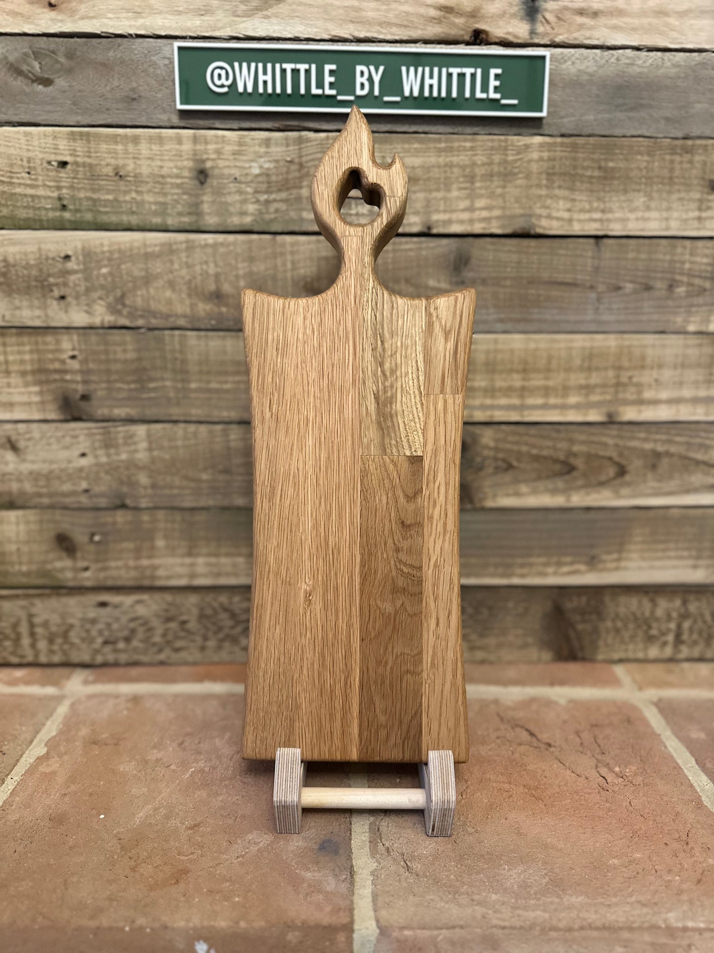 Oak Chopping Board with Flame Handle