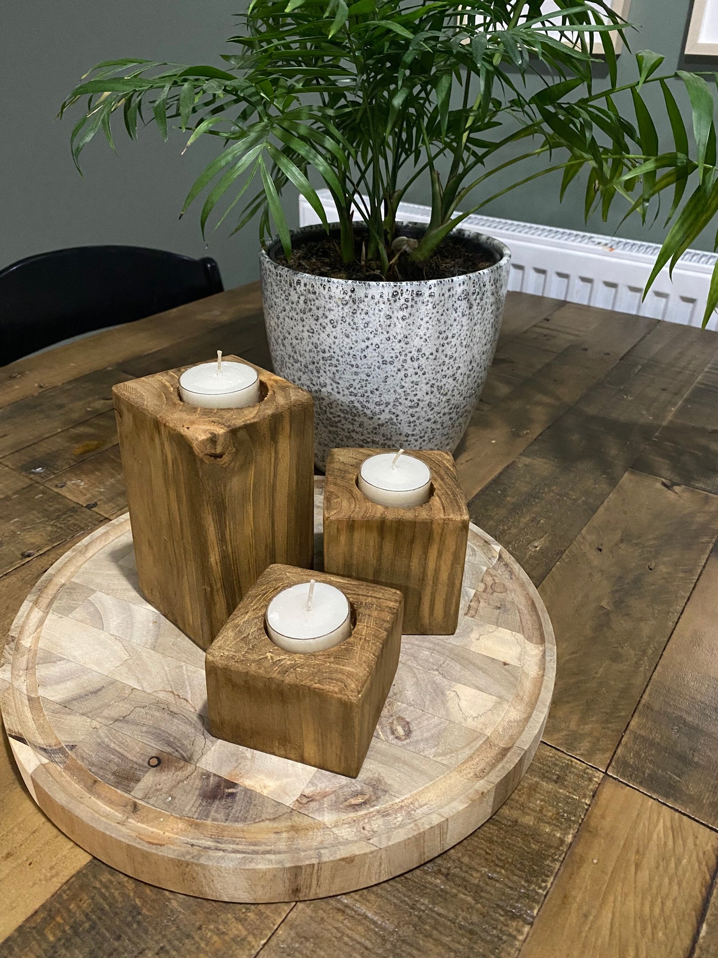 Wooden candle holders